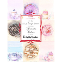 Billede: Toppers 7x10cm 24stk., 3x8 designs, 200g design karton, Donuts Cakes, FelicitaDesign 