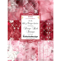 Billede: Toppers 7x10cm 24 stk., 3x8 designs, 200g design karton, Deep Red Image, FelicitaDesign