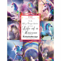 Billede: Toppers 10x7cm, 24 stk., 3x8 designs, 200g, Life of a Unicorn, FelicitaDesign