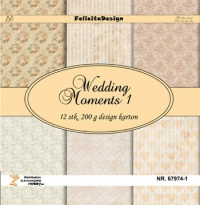 Billede: Ark 13,5x13,5 cm 200g 12 ark, 6 design, Wedding Moments 1, FelicitaDesign, førpris kr. 16,- nupris