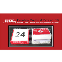 Billede: skæreskabelon æske med pyntepapirdie og tallene fra 0 til 9, Dies Crealies CCAB18, adventstal højde ca. 2,3cm, æsken samlet ca. 6x6cm, Create A Box no. 18, 7 dies