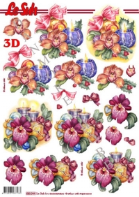 Billede: julelys og blomster, udstanset le suh