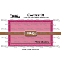 Billede: skæreskabelon 2 dies med lodrette stitch og 1 die uden, Dies Crealies CLCZ91, største ca. 9,0 x 15,5 cm, Cardzz stansen no. 91, Mini Slimline