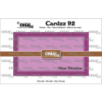 Billede: skæreskabelon 2 dies med firkantede huller kanten rundt og 1 die uden, Dies Crealies CLCZ92, største ca. 9,0 x 15,5 cm, Cardzz stansen no. 92, Mini Slimline