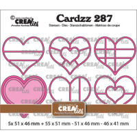 Billede: skæreskabelon hjerter, Dies Crealies CLCZ287 Cardzz 287, Elements Hearts, 8 dies