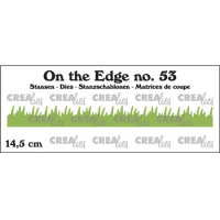 Billede: skæreskabelon græskant der kun bliver skåret fra i den øverste side, On the Edge dies no. 53, Grass straight 14,5 cm, CreaLies