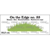 Billede: skæreskabelon græstue med høj bue og kort græshøjde, der kun skæres fra i den øverste kant, On the Edge dies no. 55, Grass hill short grass 10,5 cm, CreaLies