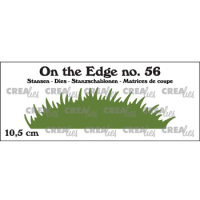 Billede: skæreskabelon græstue med stor bue og højt græs, der kun skæres fra i den øverste kant, On the Edge dies no. 56, Grass hill tall grass 10,5 cm, CreaLies