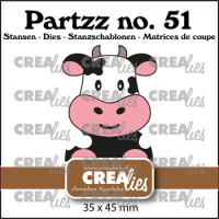 Billede: skæreskabelon saml selv ko, Partzz dies no. 51, Cow, 35 x 45 mm, CreaLies