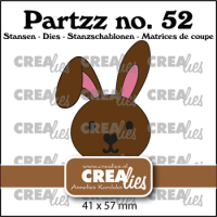 Billede: skæreskabelon saml selv kanin, Partzz dies no. 52, Rabbit/Hare
31 x 44 mm, CreaLies