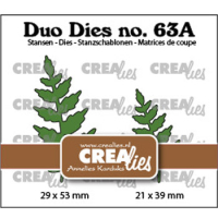 Billede: skæreskabelon blade, Dies Crealies CLDD63 Leaves 15 mirror image,Duo Dies no. 63A