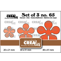 Billede: skæreskabelon 3 blomster, Dies Crealies CLSet65 Flowers 27, Set of 3 no. 65