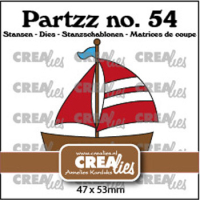 Billede: skæreskabelon lille sejlskib, Dies Crealies CLPartzz54 Partzz 54, Boat, 47x53mm