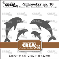 Billede: skæreskabelon 4 delfiner, Silhouetzz dies no. 10, Dolphins x 4, CreaLies