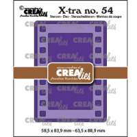 Billede: skæreskabelon filmstrip med baggrund til ATC kort,  X-tra stansen no. 54, ATC filmstrip, CreaLies