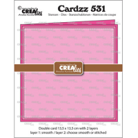 Billede: skæreskabelon kortbase til firkantet kort 13,5x13,5cm, 5 dies ialt, Dies Crealies CLCZ531 Cardzz531, hele dien 13,5 x 27 cm