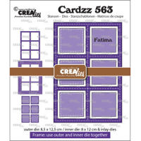 Billede: skæreskabelon inddelt i 6 felter, ialt 8 dies, Dies Crealies CLCZ563 Cardzz 563, 8,5 x 12,5 cm - 8 x 12 cm + inlay dies