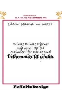 Billede: Stempel Blinke Blinke stjerner Højt oppe i det blå Skinner I for alle de små Velkommen til verden, FelicitaDesign