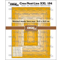 Billede: skæreskabelon rektangulære rammer med snoet stitchmønster, Dies Crealies CLNestXXL134 XXL 134, Max. 12,5 x 16,5 cm
