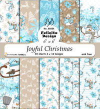 Billede: Ark 6' x 6' 200g 30ark 3x10design jul, Joyful Christmas, FelicitaDesign, førpris kr. 40,- nupris