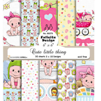 Billede: Ark 6' x 6' 200g, 30 ark, 3x10design, Cute little thing, FelicitaDesign