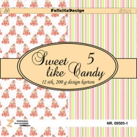 Billede: Ark 13,5x13,5 cm 200g 12stk baby, 2 design, Sweet like Candy 5, FelicitaDesign, førpris kr. 16,- nupris