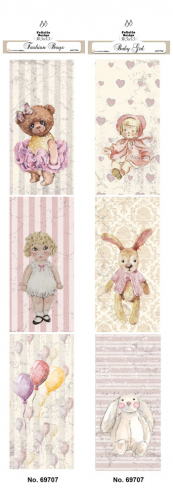 Billede: Gave/manilla mærke 6x2design, Baby Girl, ialt 12 gavemærker på hver 3,3x8,5cm, FelicitaDesign
