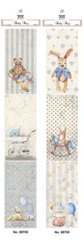 Billede: Gave/manilla mærke 6x2design, Baby Boy, ialt 12 gavemærker på hver 3,3x8,5cm, FelicitaDesign