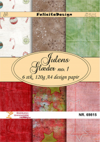 Billede: A4 ark 120g design papir 6ark jul, 