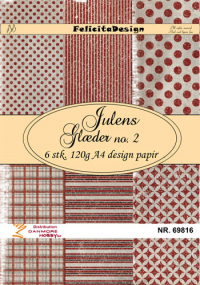 Billede: A4 ark 120g design papir 6ark jul, 