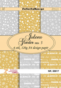 Billede: A4 ark 120g design papir 6ark jul, 