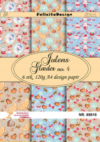 Billede: A4 ark 120g design papir, 6ark jul, 