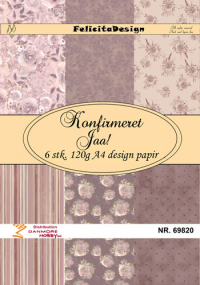 Billede: A4 ark 120g design papir 6ark, Konfirmeret Jaa! FelicitaDesign 