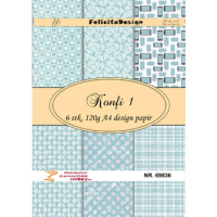 Billede: A4 ark 120g design papir 6 ark, Konfi 1, FelicitaDesign