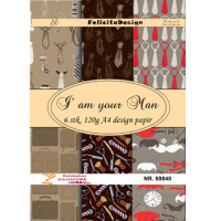 Billede: A4 ark 120g, design papir 6 ark, I' am your Man, FelicitaDesign
