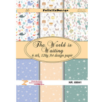 Billede: A4 ark, 120g design papir, 6 ark, The World is Waiting 1, FelicitaDesign
