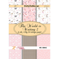 Billede: A4 ark, 120g design papir, 6 ark, The World is Waiting 2, FelicitaDesign
