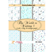 Billede: A4 ark, 120g design papir, 6 ark, The World is Waiting 3, FelicitaDesign

