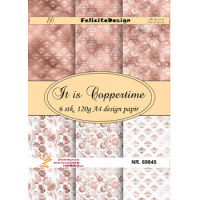 Billede: A4 ark 120g design papir 6 ark, It is Coppertime, FelicitaDesign 