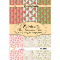 Billede: A4 ark 120g design papir 120 gr., 6 ark, The Christmas Star, FelicitaDesign