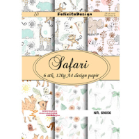 Billede: A4 ark 120g design papir 6ark, Saferi, FelicitaDesign