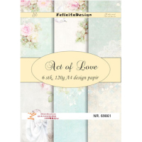 Billede: A4 ark 120g design papir 6 ark et af hver, Act of Love, FelicitaDesign