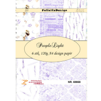Billede: A4 ark, 120g design papir, 6 ark, Purple Light, Konfirmation, FelicitaDesign 