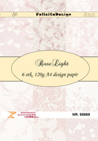 Billede: A4 ark, 120g design papir, 6 ark, Rosa Light, FelicitaDesign 