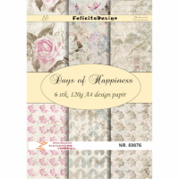 Billede: A4 ark 120g design papir 6 ark, Days of Happiness, FilicitaDesign