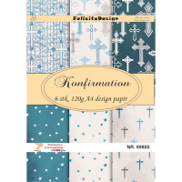 Billede: A4 ark 120g design papir 6 ark, et af hver, Konfirmation, FelicitaDesign
