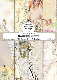 Billede: Card A6 14,8x10,6cm 200g 24stk 3x8design, Bloming Bride, FelicitaDesign, førpris kr. 24,- nupris