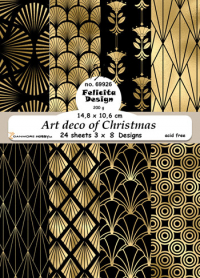 Billede: Card A6 14,8x10,6cm, 200g, 24 stk., 3x8design, Art deco of Christmas, FelicitaDesign, førpris kr. 24,- nupris