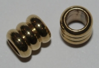 Billede: 1 stk. Perle guld 8x7mm Ø:4mm rustfri stål
