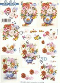 Billede: blomster i vase, le suh le suh, førpris kr. 6,- nupris